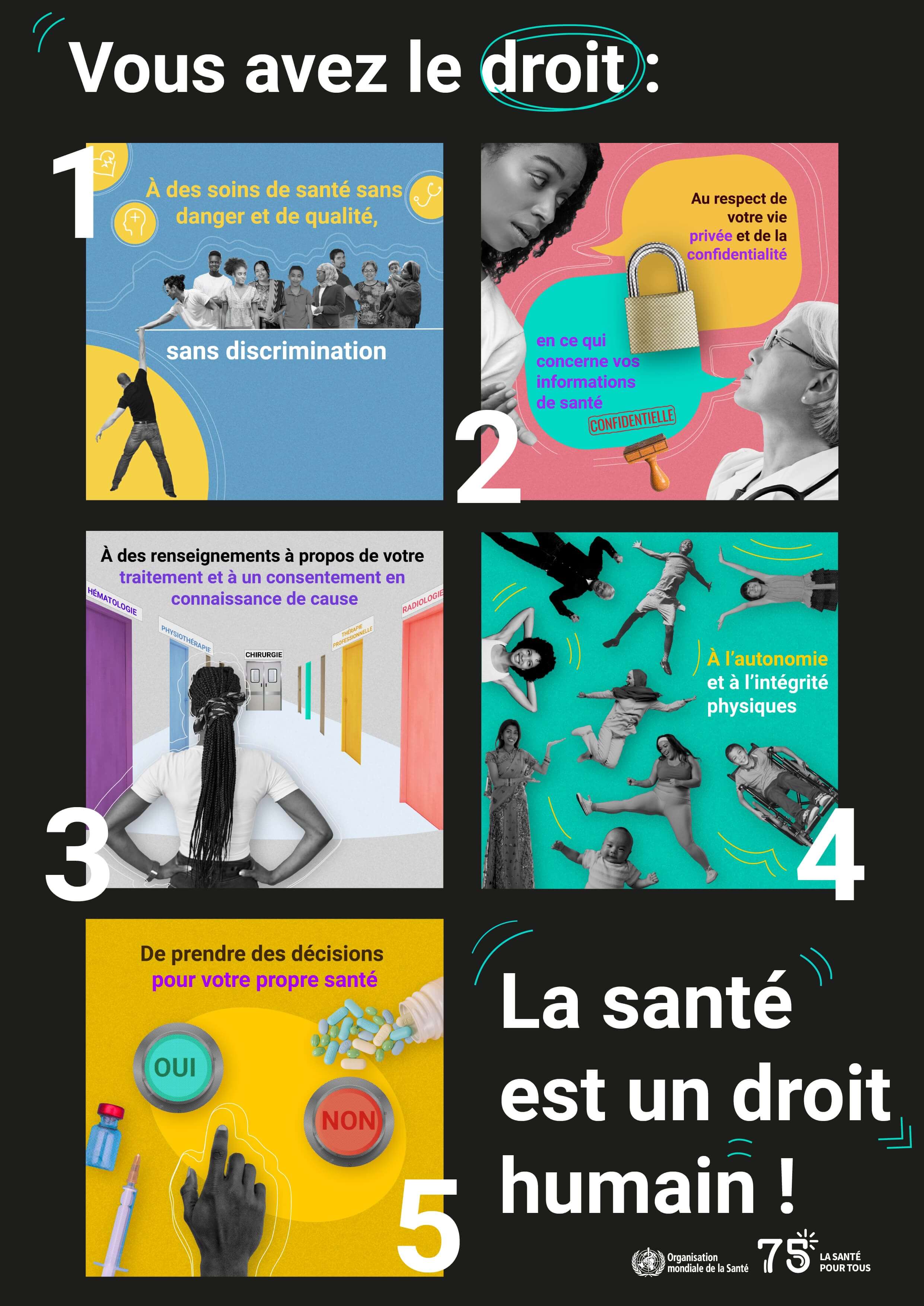 fr-2023HRD-poster 2023 Human Rights Day poster "Health is a human right" in French
