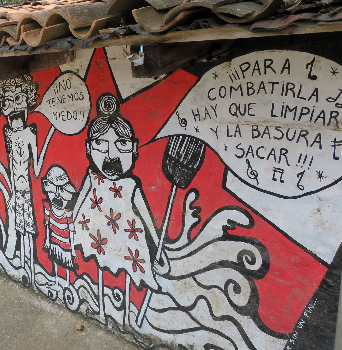 Daniel-Lobo-wall-with-Chagas-Disease-painting A wall with a Chagas Disease painting.