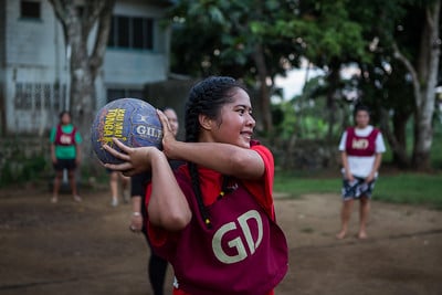 netball-competition Young woman playing netball in Tonga