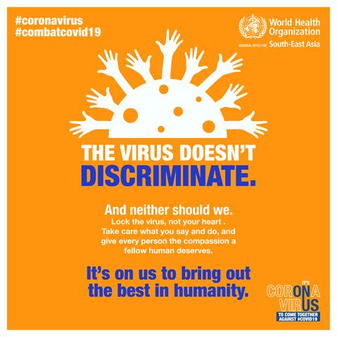 Virus doesnt Discriminate Stigma Discrimination Post