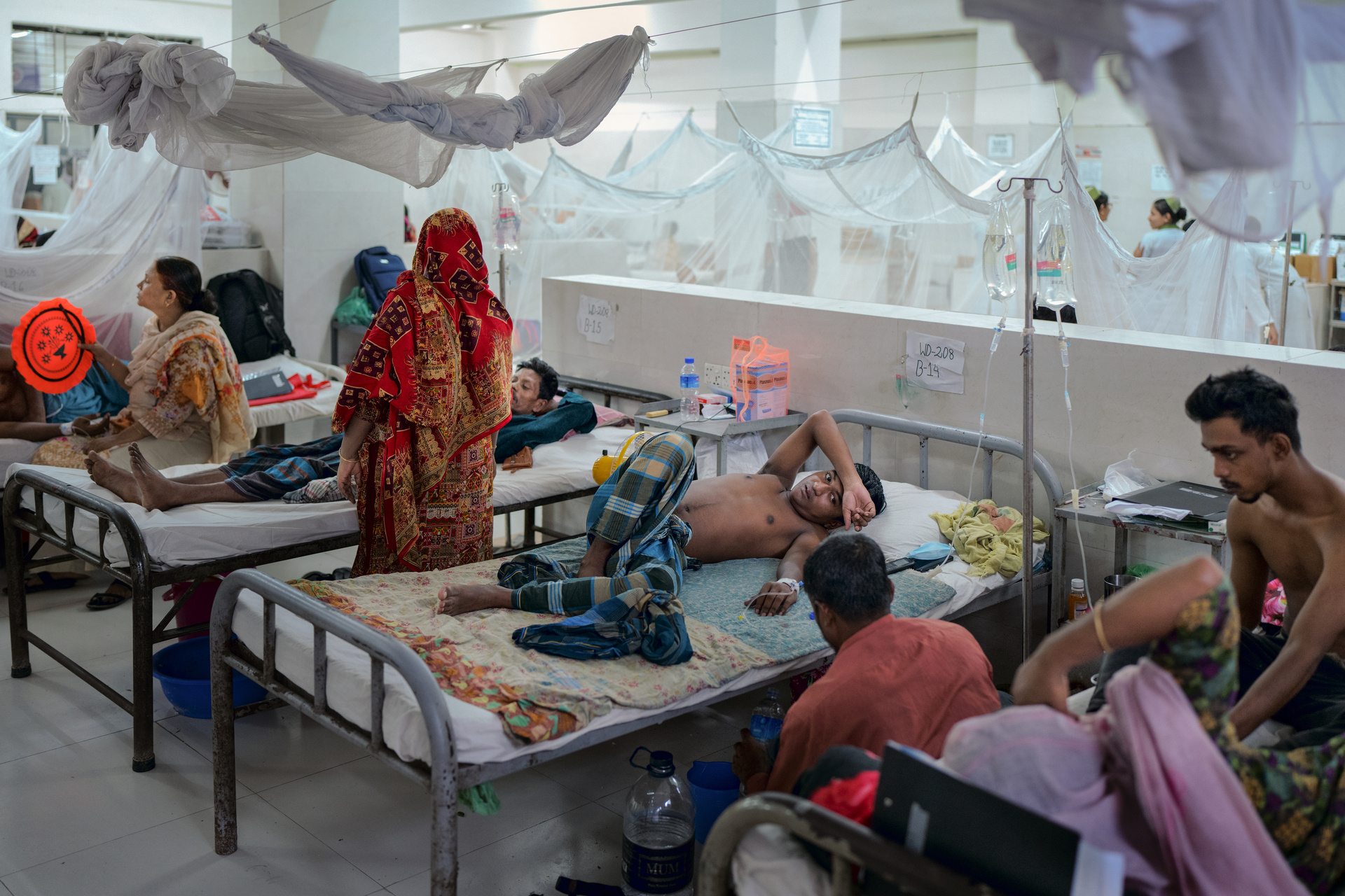 Inpatient Department of a hospital in Dhaka, crowded with dengue patients in October 2023.