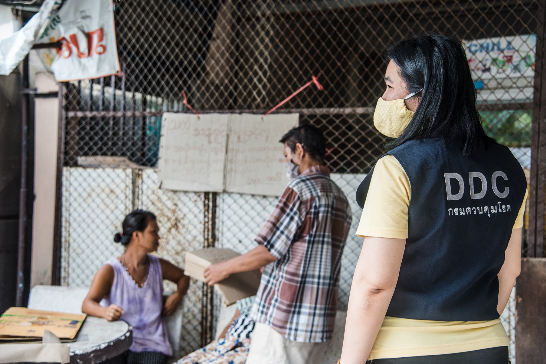 Department of Disease Control representative at Samut Sakhon migrant worker's village camp