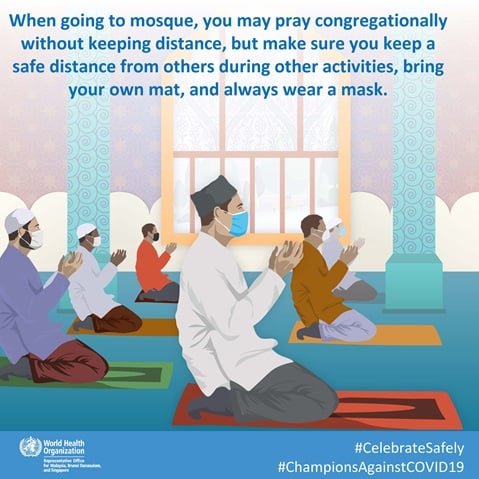 Bring your own mat and wear a mask Infographic of text